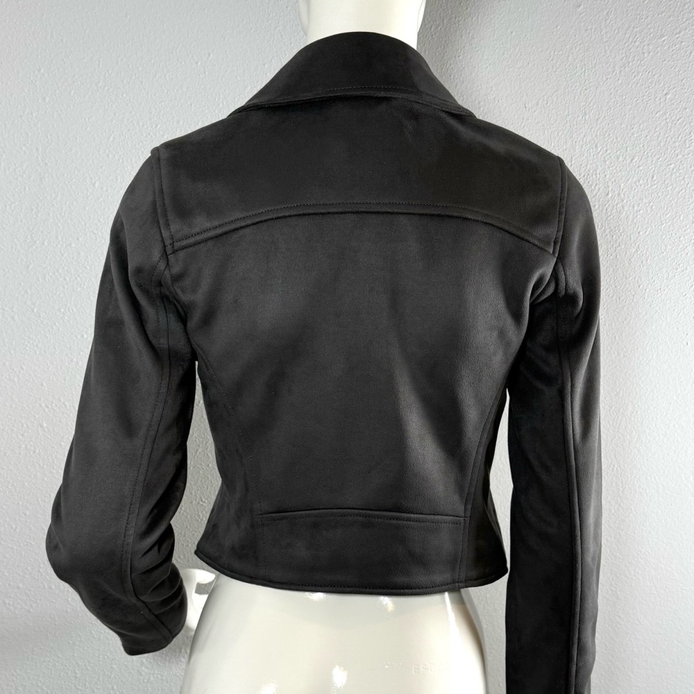 Abercrombie & Fitch Women's Dark Gray Vegan Suede Moto Jacket. Size XS - Picture 3 of 8